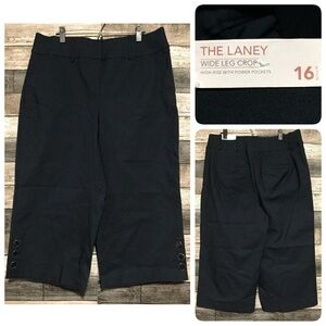 Lane Bryant The Laney Wide Leg Crop Pants Women’s 16R Blue (Inseam 21) Stretch